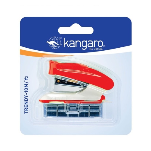 Capsator KANGARO TRENDY, nr. 10, 10 coli, diverse culori, ambalaj blister (capse nr. 10 incluse) - Img 1