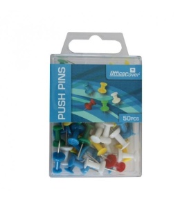 Ace panou pluta (piuneze), metalice, diverse culori, blister 50 buc, Office Cover