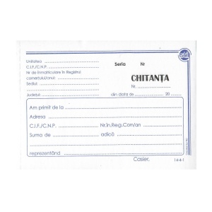 Chitanțier Tipizat A6, Autocopiativ, 3 Exemplare