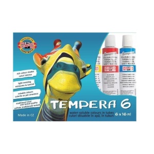 Culori tempera apa 6 culori KOH-I-NOOR 16ml