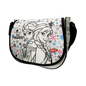 Geantă de umăr DACO Frozen Disney, multicolor, compartiment principal cu fermoar, bretea reglabilă, 35 × 10 × 16 cm