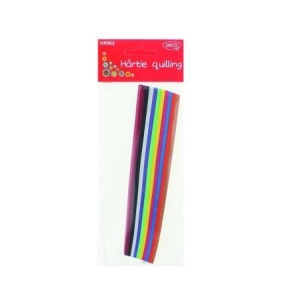 Hartie quilling, 18 x 0.5 cm, 300 buc/set, 10 culori, DACO