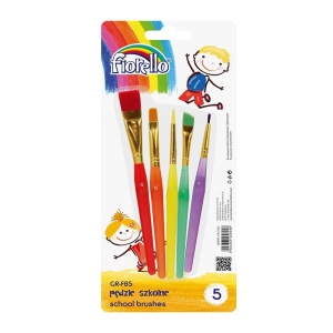 Pensula FIORELLO, varf rotund, lat, lat oblic, blister cu 5 bucati - Img 1