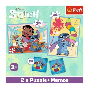 Puzzle carton 2 in1 30, 48 piese Trefl, O zi fericita pentru Lilo & Stitch, 3+ ani - Img 2