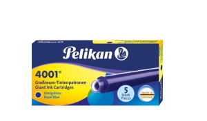 Set 5 patroane lungi cerneală, albastru, PELIKAN