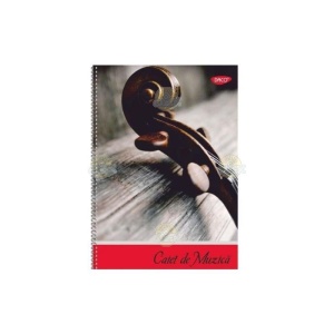 Caiet muzică A4, 24 file, 70 g/mp, spirală metalică, copertă carton lucios, DACO
