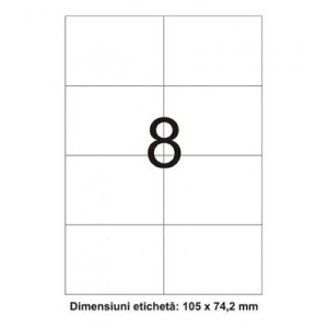 Etichete autoadezive, coala A4, 8 pe pagina