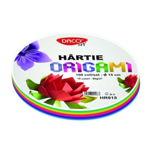 Hartie origami, 15 cm, 80 gr, DACO