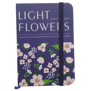 Jurnal A7 Light Flowers, 160 pagini, coperta carton diverse culori, cu elastic, CNX