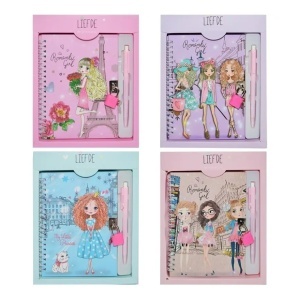 Jurnal cu lacat, 24x20cm, 45 file, cu pix, Fete