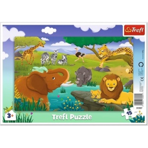 Puzzle din carton, 15 piese, animale