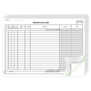 Registru de Casă Tipizat A4, Autocopiativ, 2 Exemplare, Set 50 File