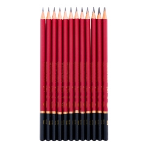 Set 12 Creioane Grafit 2H–8B, Mine Rezistente, Corp Lemn Vișiniu + Negru, DACO - Img 3