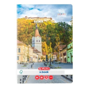 Caiet A4 cu pătrățele, 80 file, copertă carton, diverse modele România, HERLITZ - Img 3
