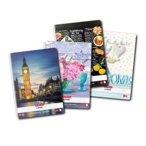 Caiet A4 cu spirală, 100 file, dictando, hârtie 70 g/mp, motiv Enjoy Life, ENJOY LIFE