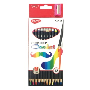 Creioane colorate, 12 culori, DACO Cochet