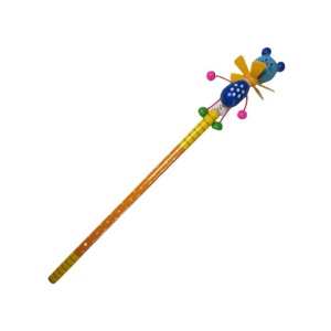 Creion grafit HB, cu corp rotund de diverse culori si modele, cap cu figurine lemn 3D - Img 2