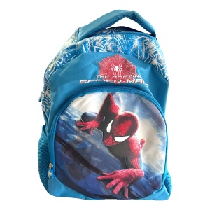 Ghiozdan grădiniță Spiderman, 2 compartimente, Poliester, Albastru, 32x25x10 cm