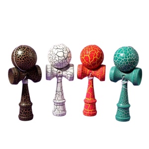 Jucarie Kendama din lemn natur, color, 18.5x7 cm, Mozaic, diverse culori