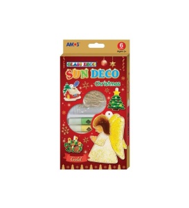 Set creatie AMOS, GlassDeco Christmass, 6 culori, 10.5ml+6 sabloane