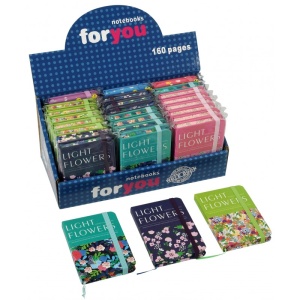 Jurnal A7 Light Flowers, 160 pagini, coperta carton diverse culori, cu elastic, CNX - Img 2