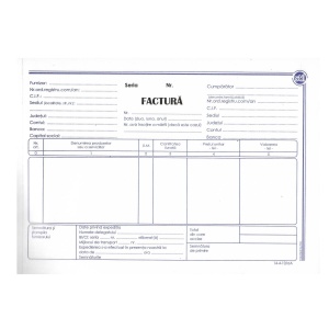 Facturier Tipizat A5, fără TVA, Autocopiativ, 3 Exemplare