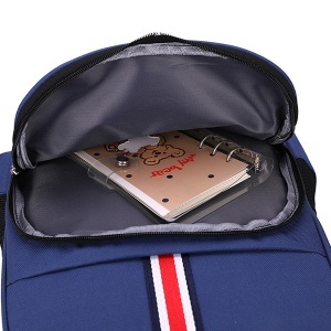 Ghiozdan TEENS cu două fermoare, Ergonomic, Rezistent la apă, Bleumarin, 35x28x13 cm, 20L - Img 2