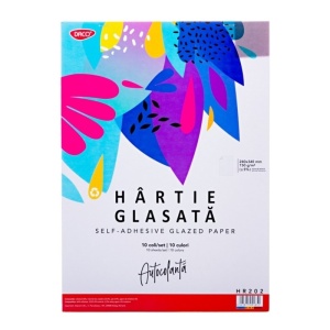 Hârtie glase autocolantă, 24x34 cm, 10 file/set, DACO
