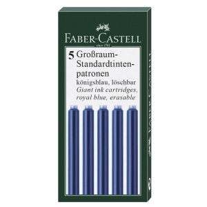 Patroane Cerneală Mari, 5 buc/cut, Albastre, FABER-CASTELL