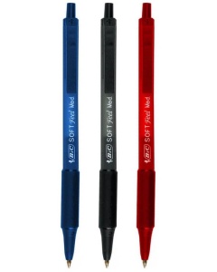 Pix cu bila Bic SoftClic, 1.0 mm, cu mecanism, corp semitransparent in culoarea scrisului, grip cauciucat - Img 1