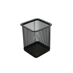 Suport patrat pentru pixuri din plasa metalica 7cm x 10cm