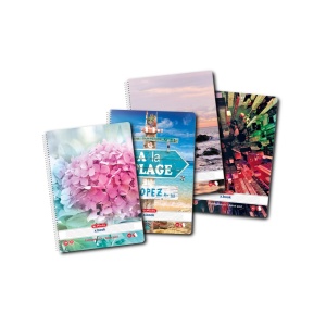 Caiet A5 cu spiră, 100 file, dictando, copertă carton, motive Enjoy Life, HERLITZ