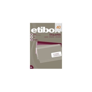 Etichete autocolante, 40/A4, 52.5x29.7mm, permanente, colturi drepte, alb