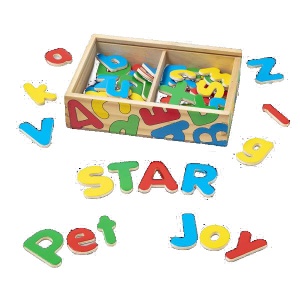 Litere magnetice din lemn, 52 piese, Melissa and Doug - Img 2