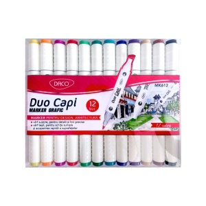 Marker grafic color, Duo Capi, Set 12, DACO - Img 1