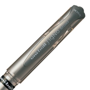 Pix cu gel Uni-ball Signo Broad, UM-153, 1.0mm, cu capac, argintiu P43 - Img 2
