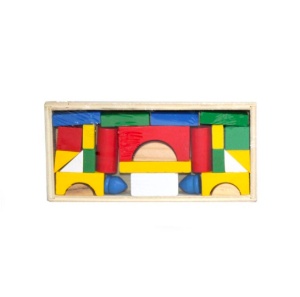 Cuburi de construcție mini din lemn, set 26 piese - Img 2
