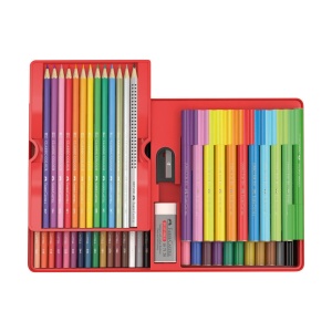 Set 53 Bucăți Carioci și Creioane Colorate, Cutie Metalică, Faber-Castell - Img 2