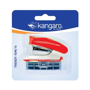 Capsator KANGARO TRENDY-10M/Y2, nr. 10, 10 coli, diverse culori, ambalaj blister (capse nr. 10 incluse) - Img 1