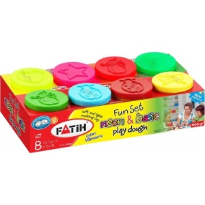 Plastilina de modeling usoara, culori basic si neon, 8 x 50 gr, FATIH