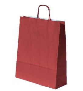 Punga cadou Papiroti, A3, 32x41x12cm, 100g, grena, manere din hartie rasucita
