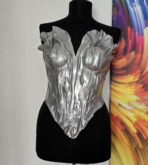 Corset argintiu mat