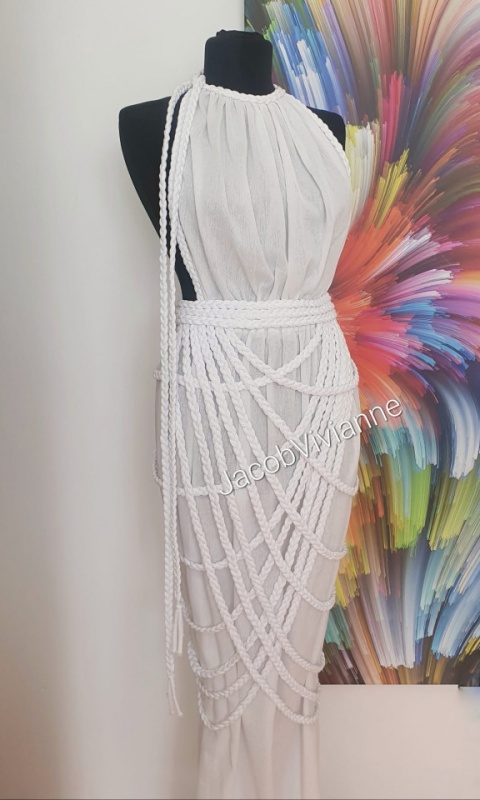 Set rochie IN si fusta snur impletit vaporoasa