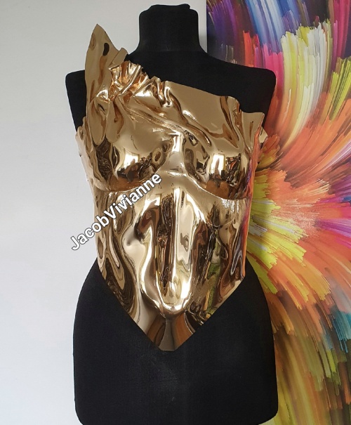 Corset Cyber Sakiko - Corset auriu plastic tip oglinda