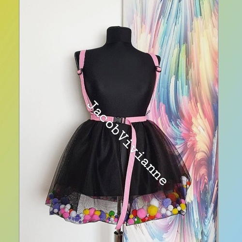 Fusta tulle colorata cu ham roz