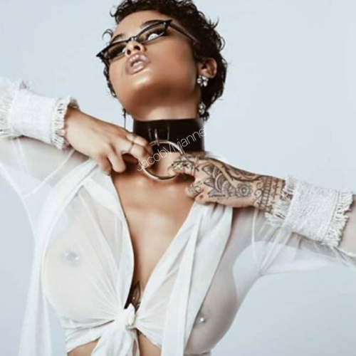 Choker lat piele naturala cu inel