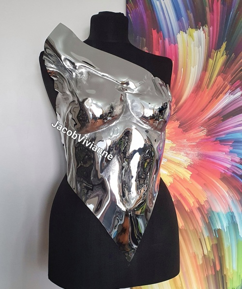 Corset Cyber Mhisaki - Corset argintiu
