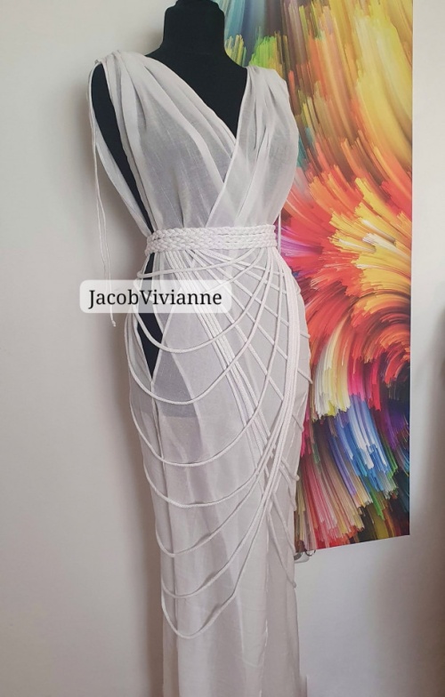 Rochie IN crapata cu fusta impletita detasabila