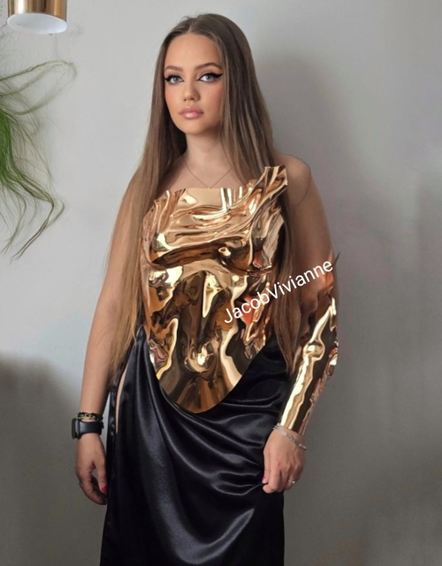 Corset Cyber Zhoryh- Corset auriu plastic tip oglinda