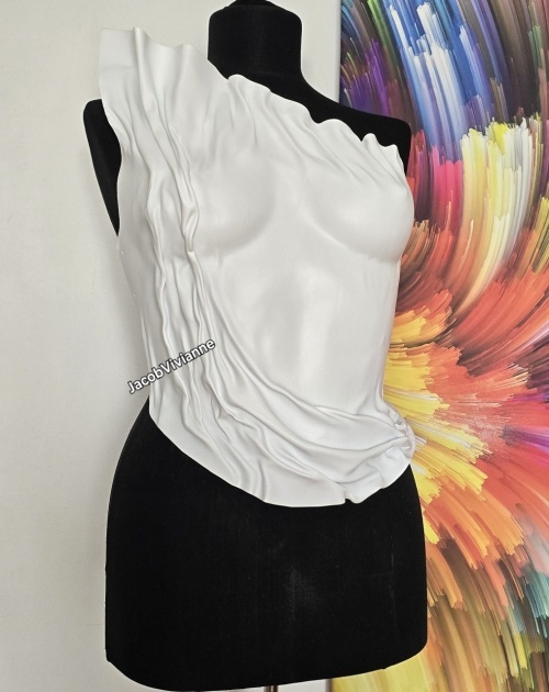 Corset Cyber Cassiy - Corset plastic alb